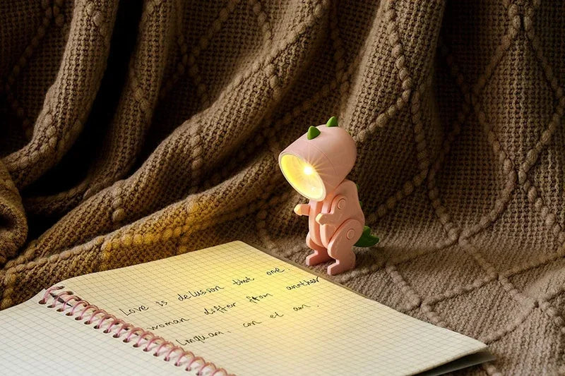 Mini Magnetic Dinosaur Night Light – Folding LED Bedside Lamp & Kids' Room Ornament